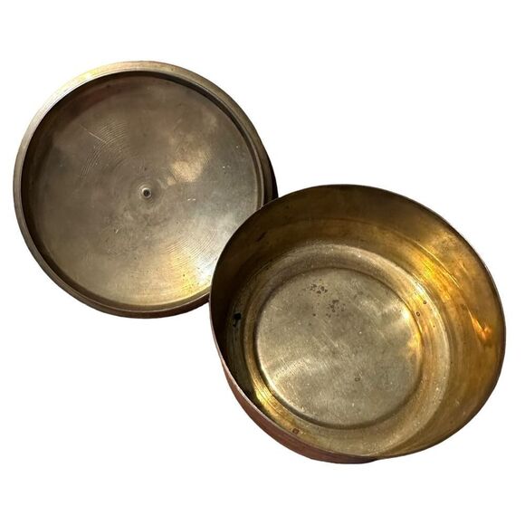 Vintage Brass Enamel Cloisonne Floral Trinket Dish - Picture 2 of 4